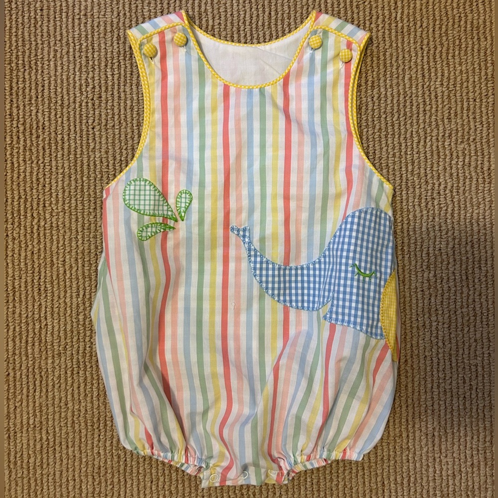 18M Shrimp and Grits Kids Striped Bubble